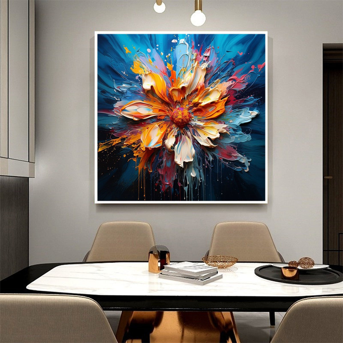 Textured 3D Floral Painting | Colorful Impasto Art #AA 192