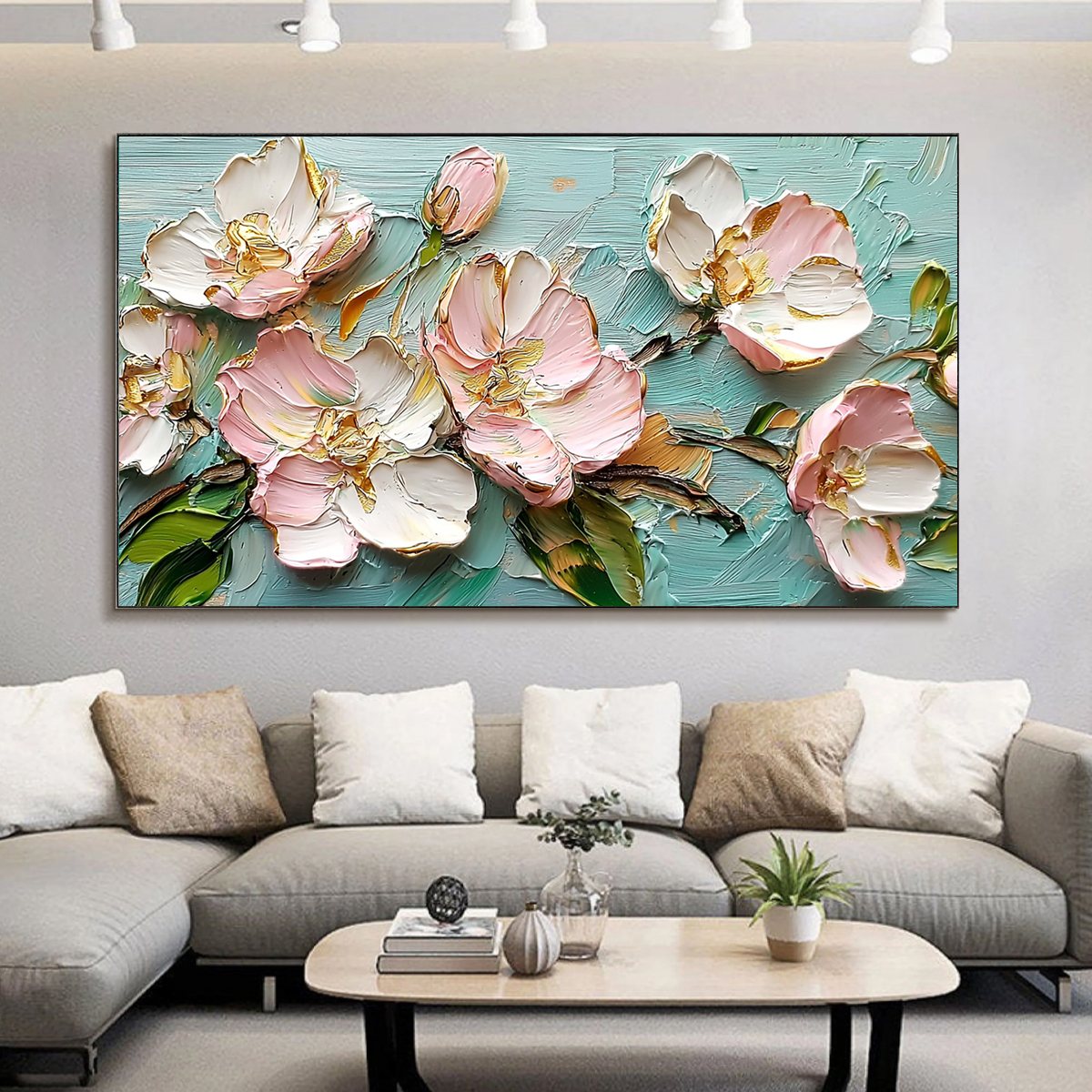 Blooming Cherry Blossom Branch | 3D Textured Painting