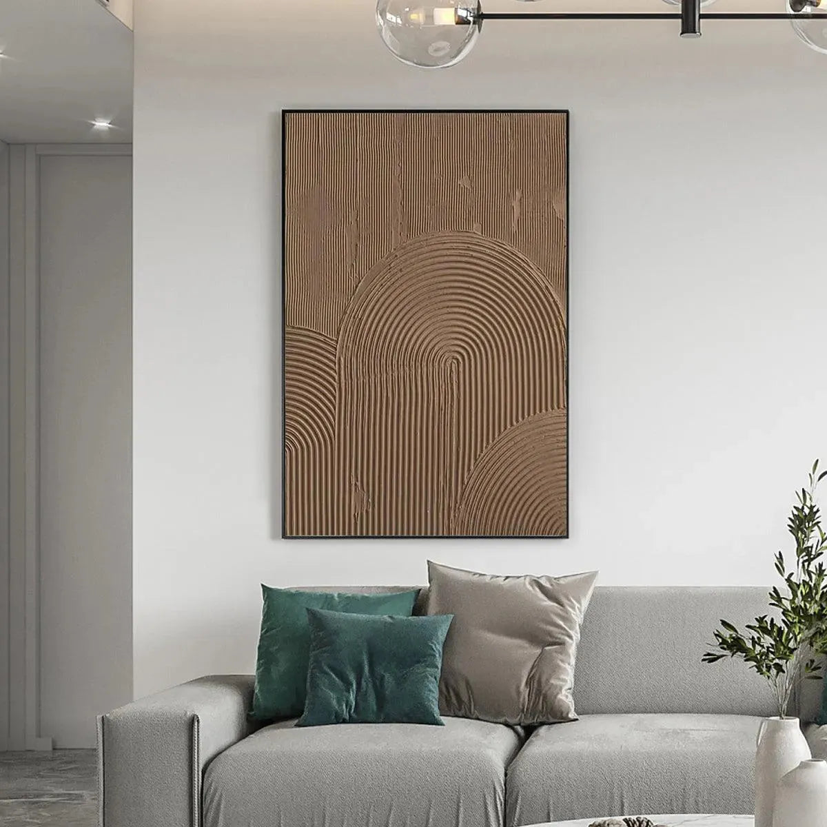 Brown Clay Textured Canvas Wall Art | 3D Earth Tone Decor #AA 445