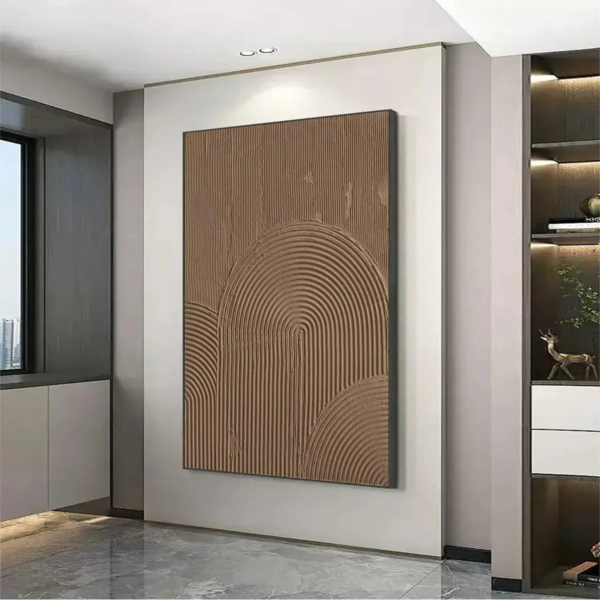Brown Clay Textured Canvas Wall Art | 3D Earth Tone Decor #AA 445