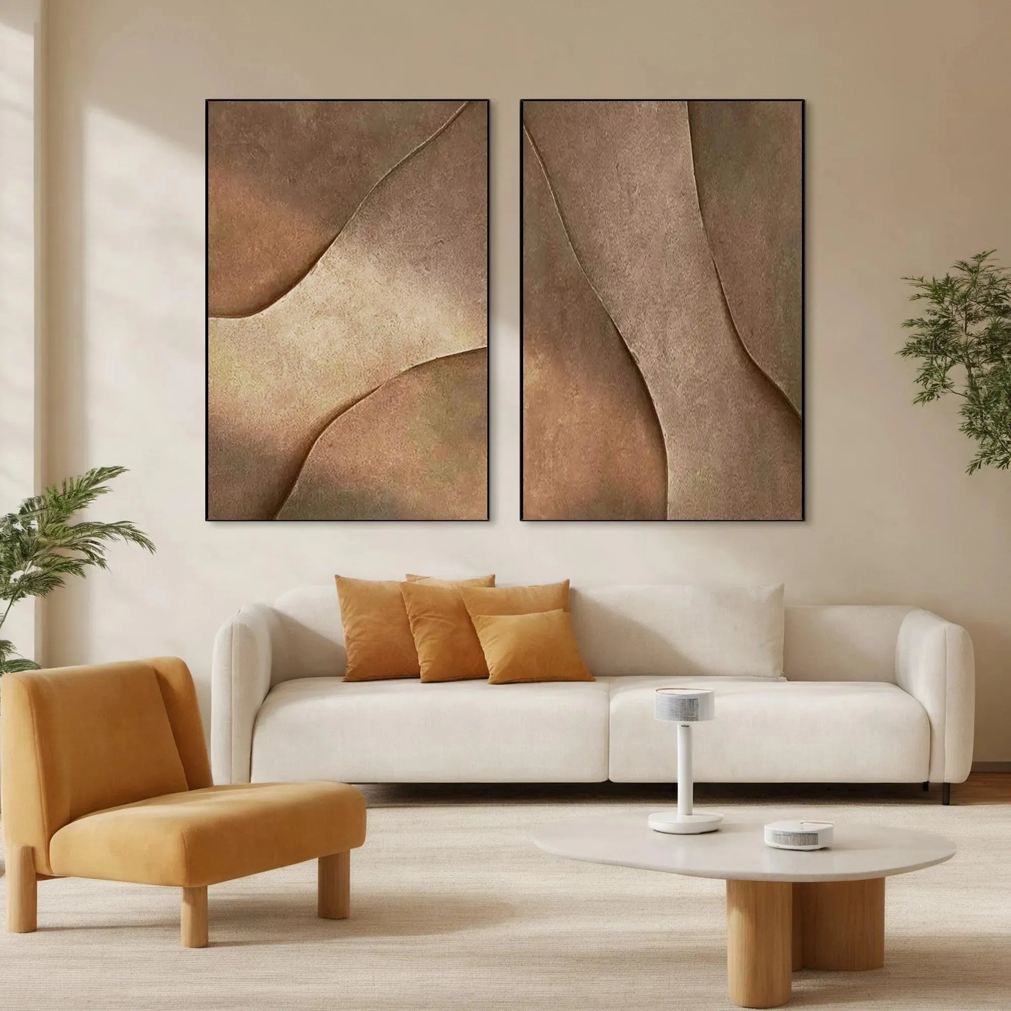 Wabi-sabi Style Abstract Art Set | Japandi Textured Prints