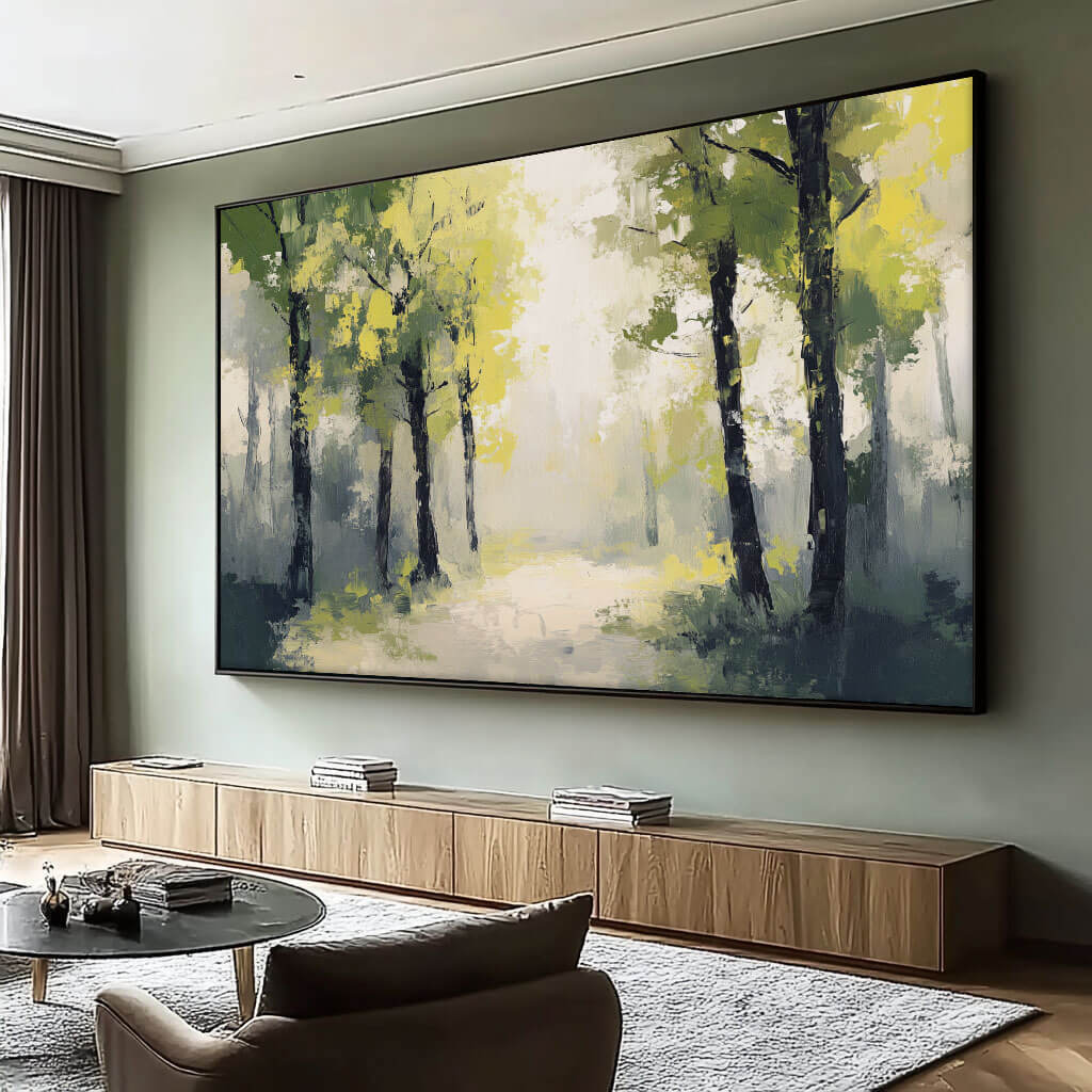 Serene Misty Forest Path | Light-Filled Nature Art #AA 301