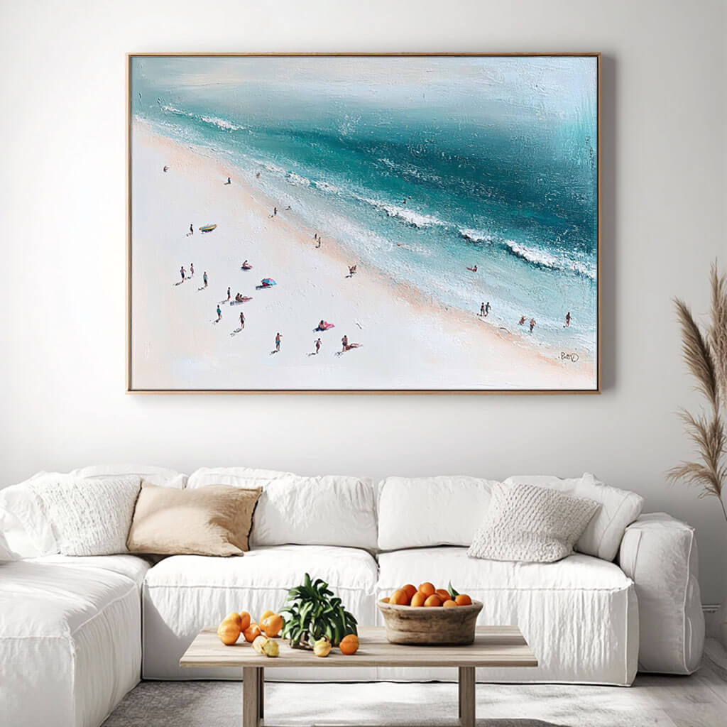 Serene Coastal Escape Painting | Calming Beach Wall Art