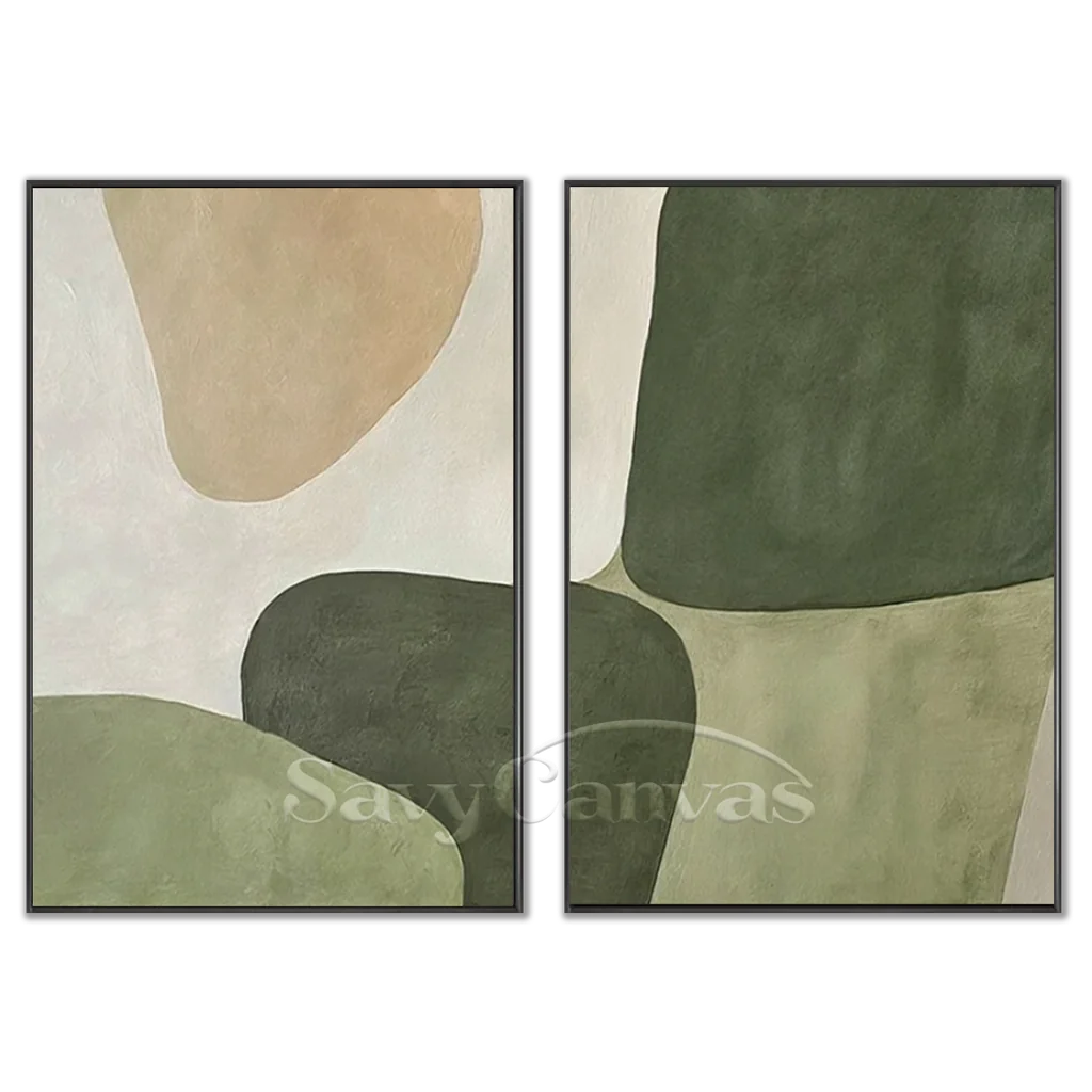 Beige-&-Green-Abstract-Wall-Art-Set-of-2-black-frame-02.webp