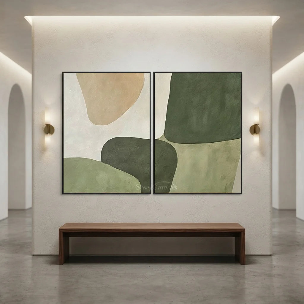 Beige-&-Green-Abstract-Wall-Art-Set-of-2-for-art-corridor-10.webp