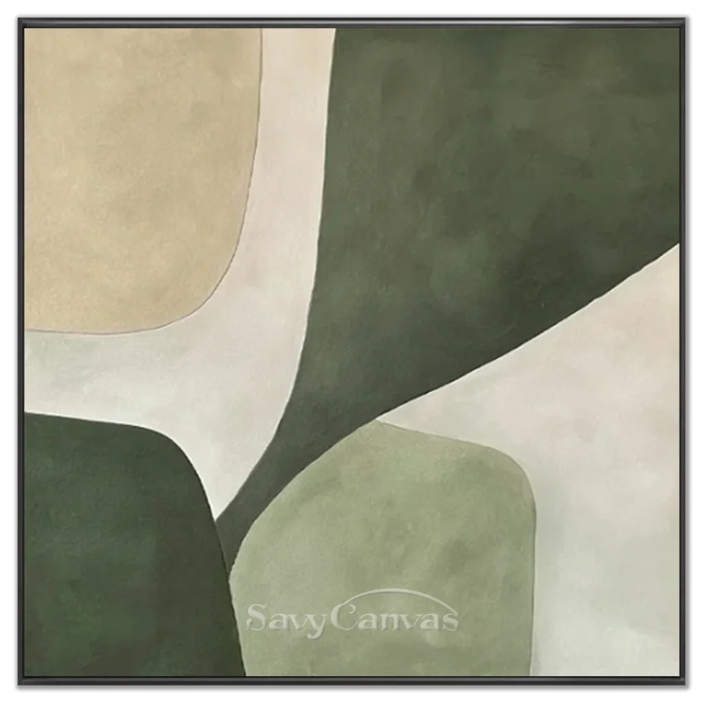 Beige-&-Green-Abstract-Wall-Art-black-frame-02.webp