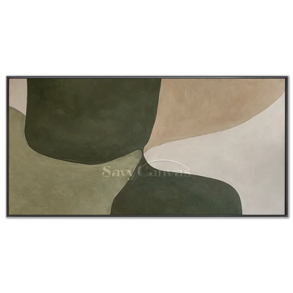 Beige-&-Green-Abstract-Wall-Art-black-frame-03.webp