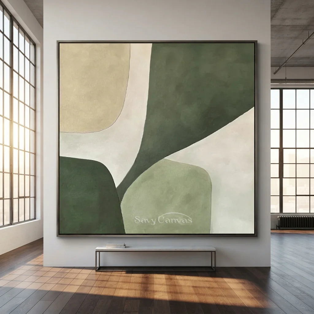 Beige-&-Green-Abstract-Wall-Art-for-Large-floor-to-ceiling-window-wall-07.webp