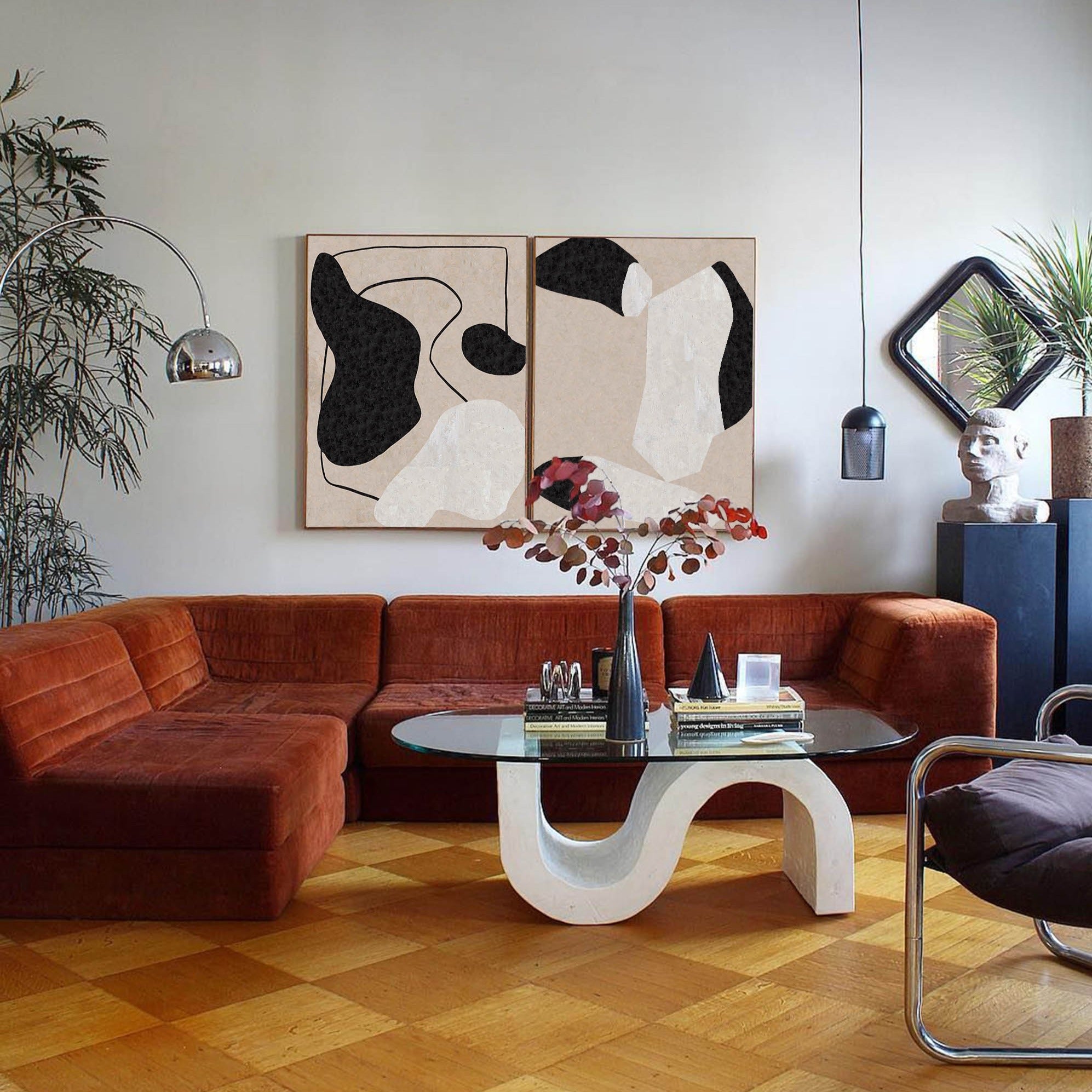 Abstract Art Set of 2 | Minimalist Wall Decor Prints #AA 262