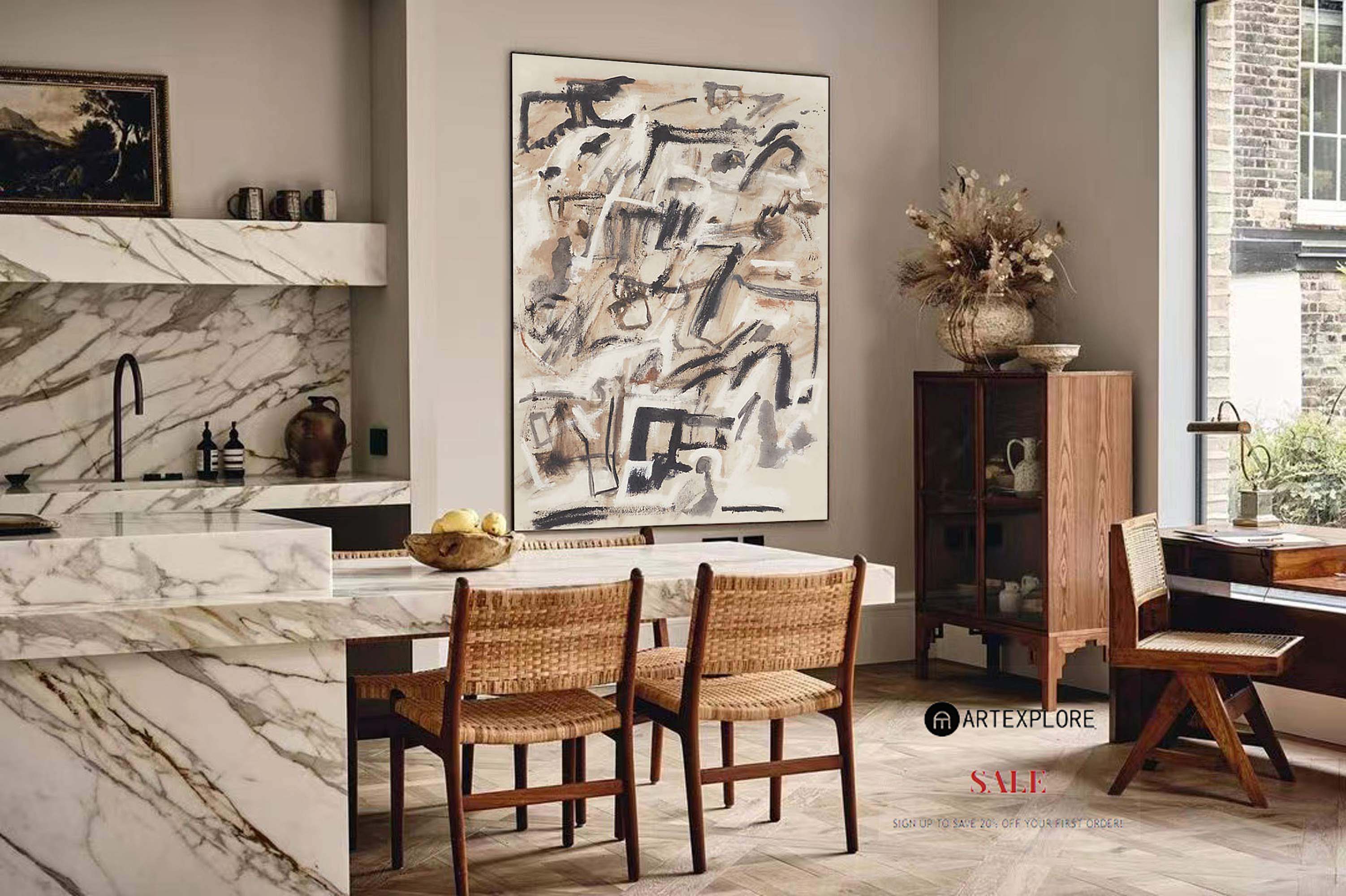 Abstract Expressionist Canvas Art | Modern Graffiti Style Decor #AA 313