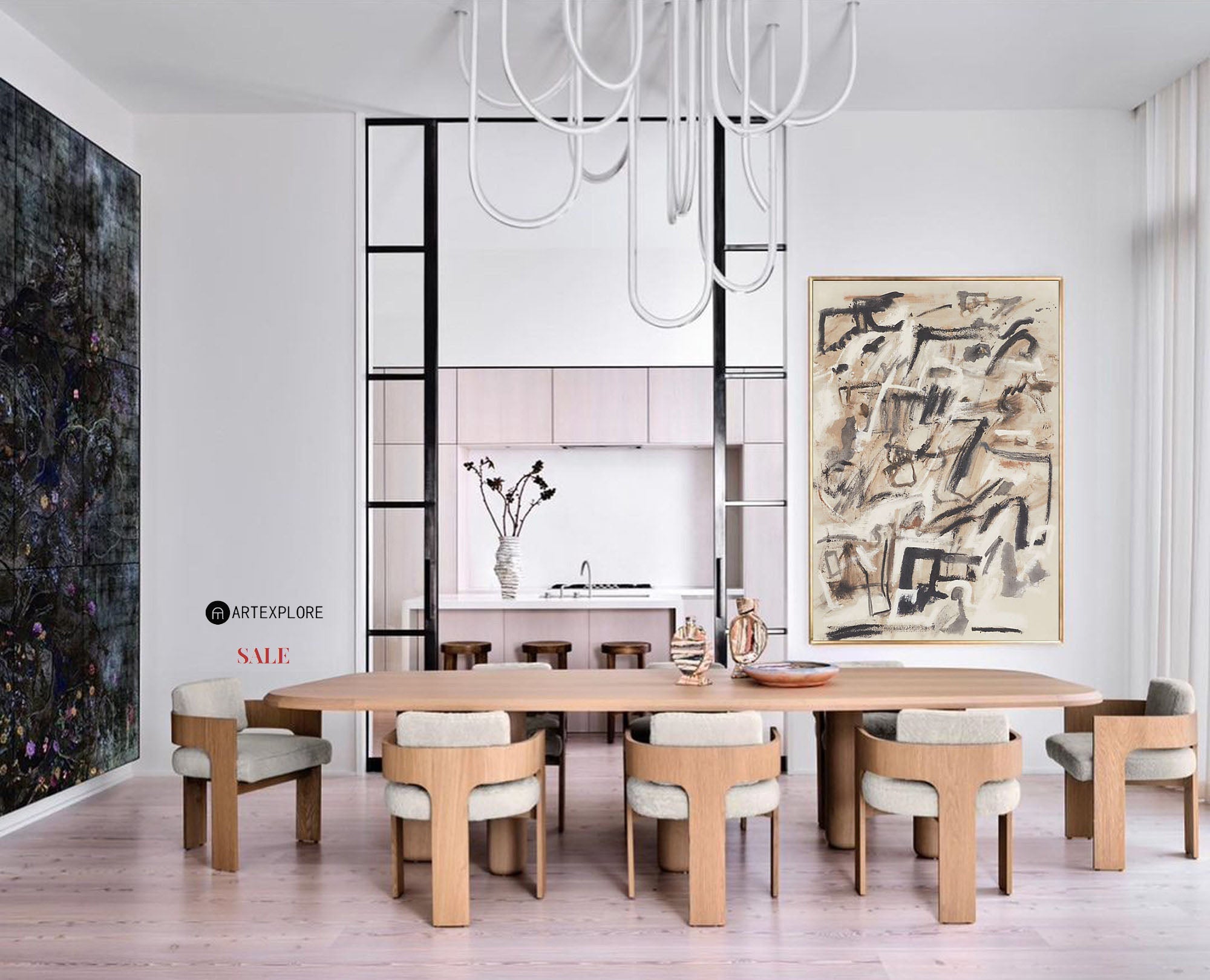 Abstract Expressionist Canvas Art | Modern Graffiti Style Decor #AA 313