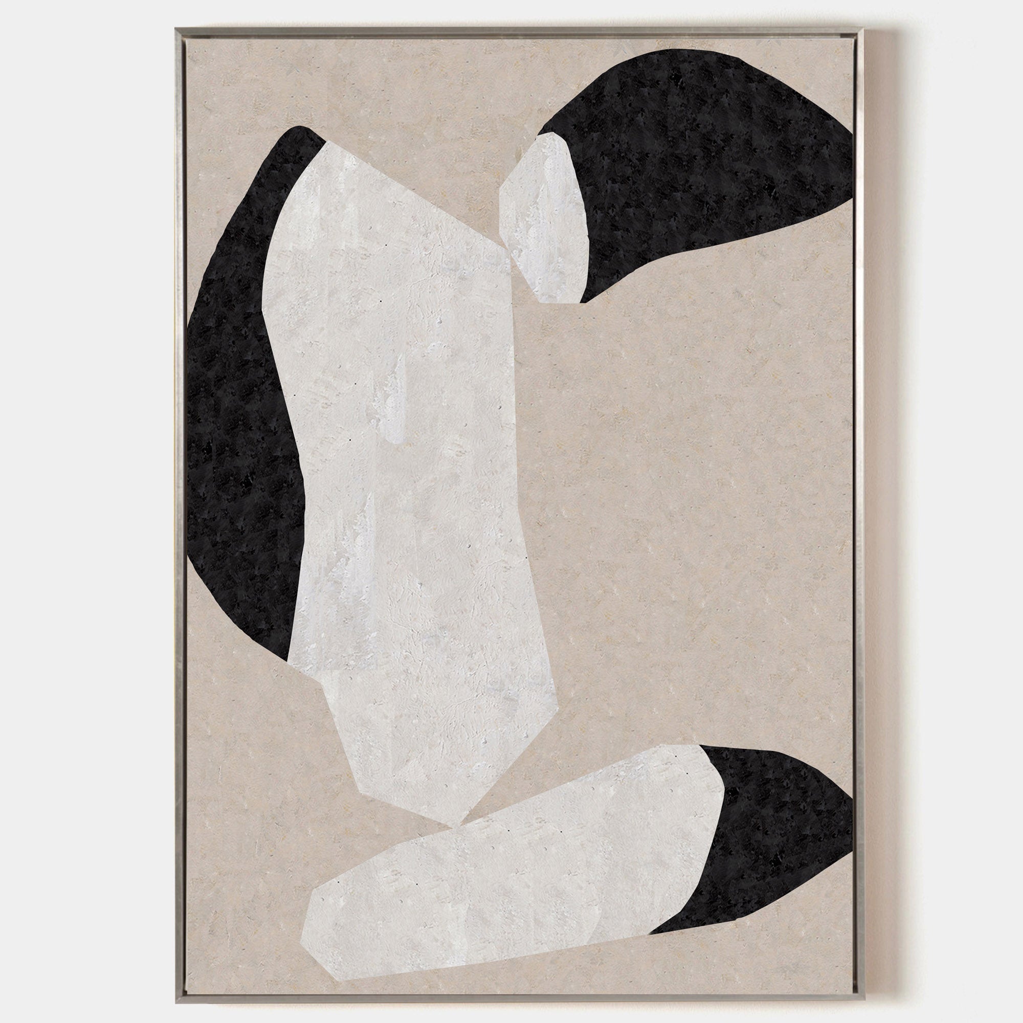 Black & White Abstract Shapes | Neutral Wall Art Print #AA 290