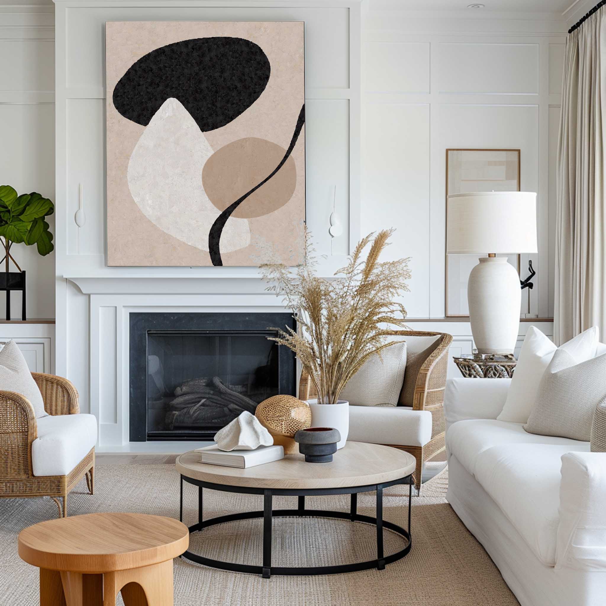 Japandi Style Abstract Art | Wabi-Sabi Wall Decor #AA 303