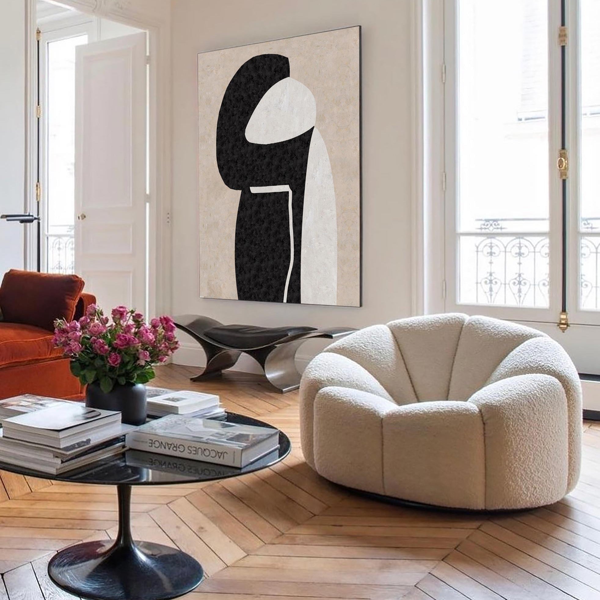 Large Japandi Style Wall Art | Wabi-sabi Abstract Canvas #AA 312