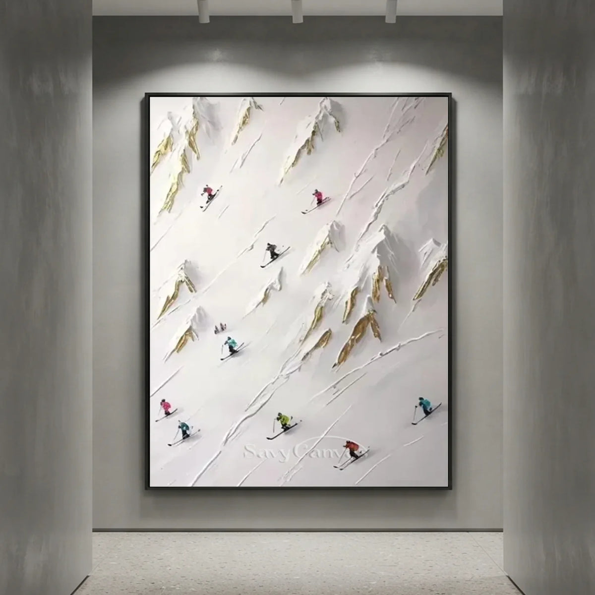 Beige_Skiing_Sports_Art_Textured_Painting_Canvas-for-Art-Corridor-deocr-03.webp