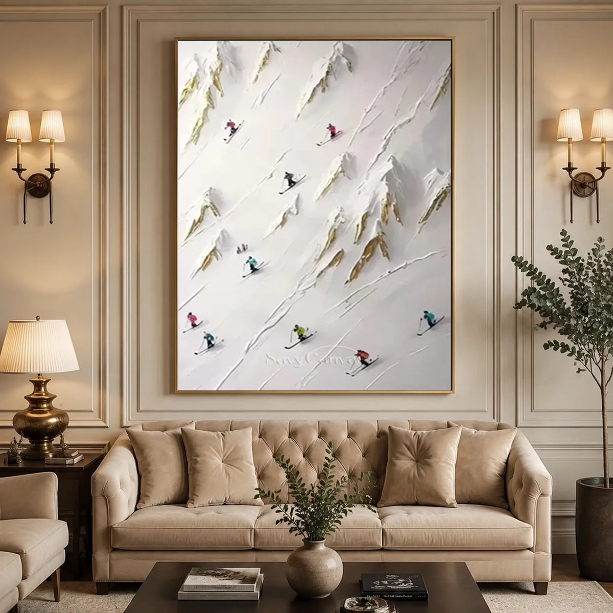 Beige_Skiing_Sports_Art_Textured_Painting_Canvas-for-living-room-09.webp