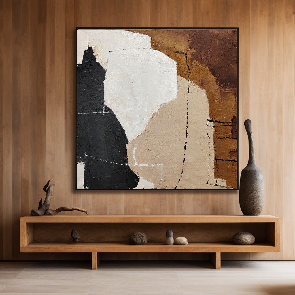 Hand-Painted Textured Abstract | Earth Tone Canvas Art