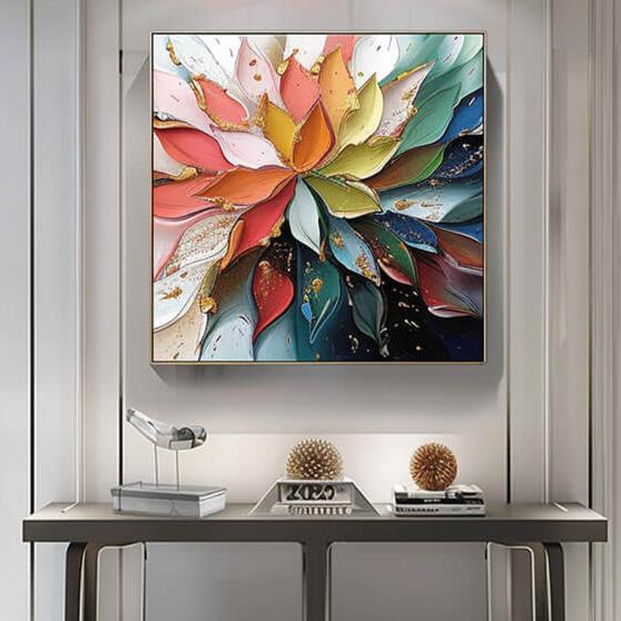 Unique Textured Flower Painting | Large Original Canvas Art