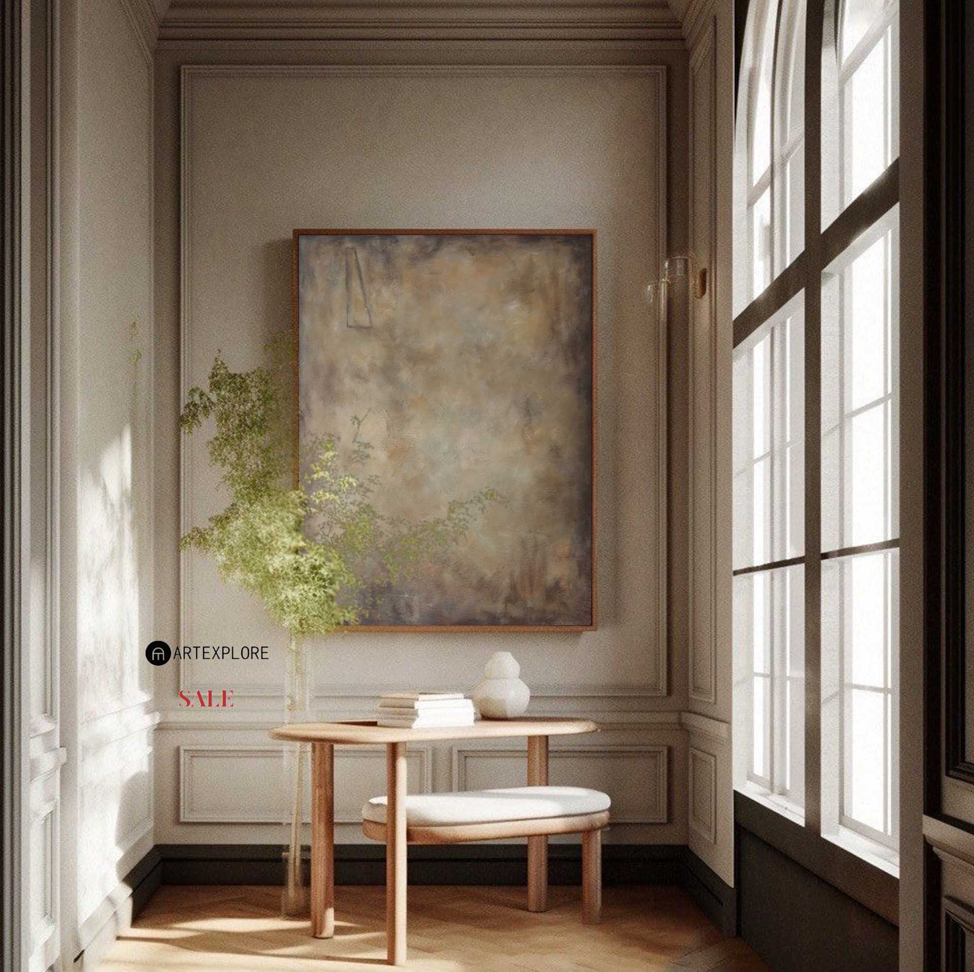 Wabi-Sabi Earth Tone Art | Japandi Minimalist Painting #AA 289