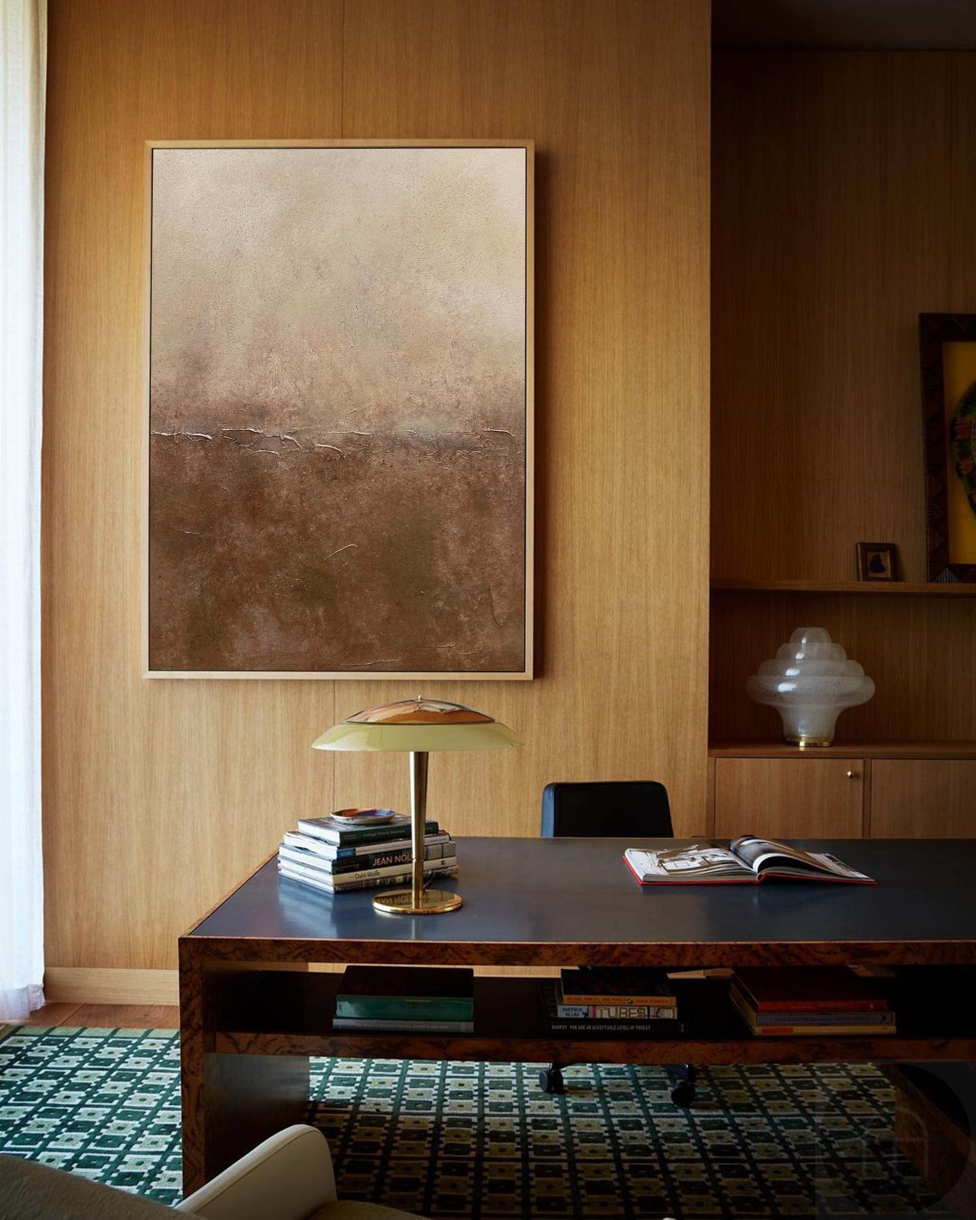 Brown and Beige Ombre Abstract Canvas Art | Earth Tone Decor #AA 322