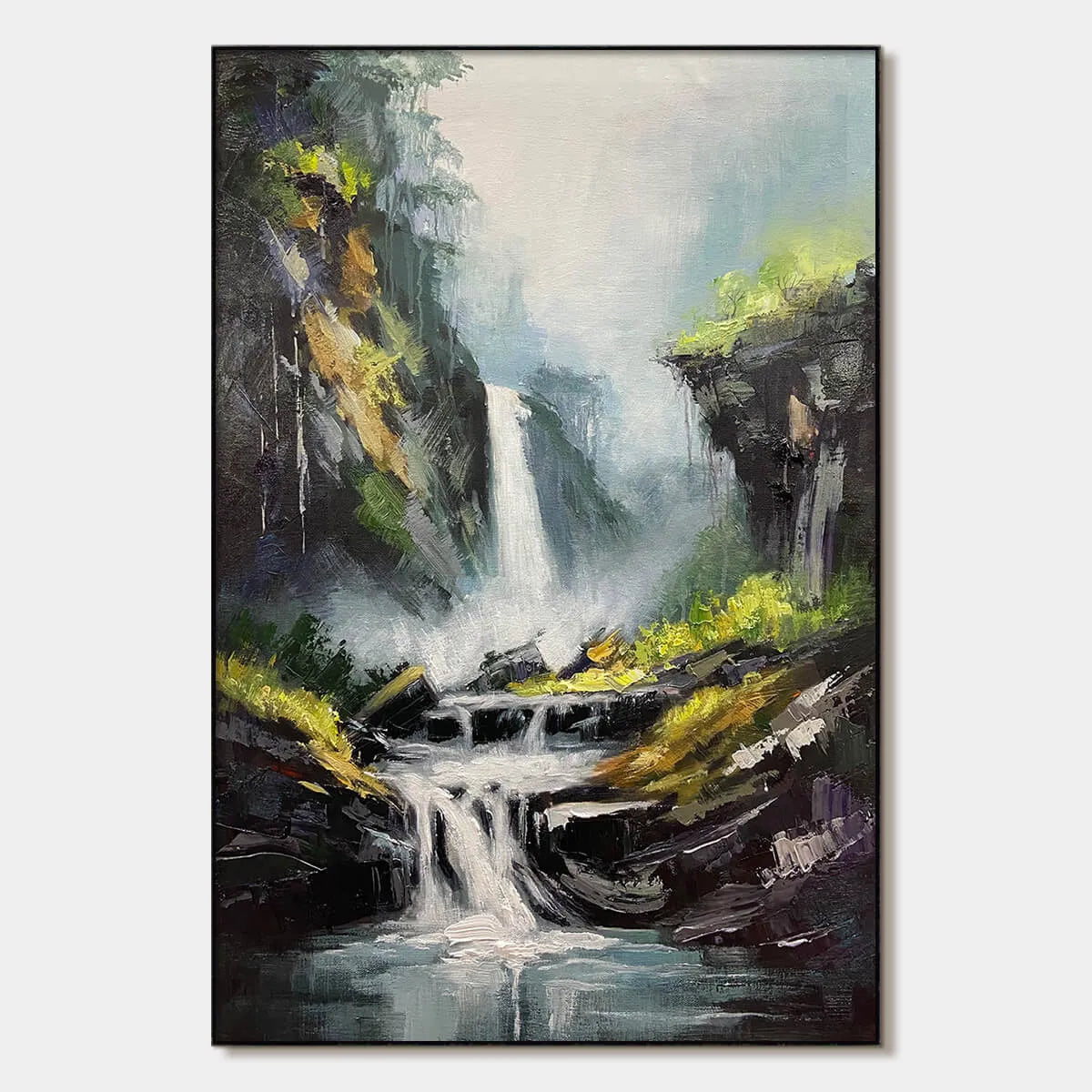 Handmade Waterfall Oil Painting on Canvas #TC 251