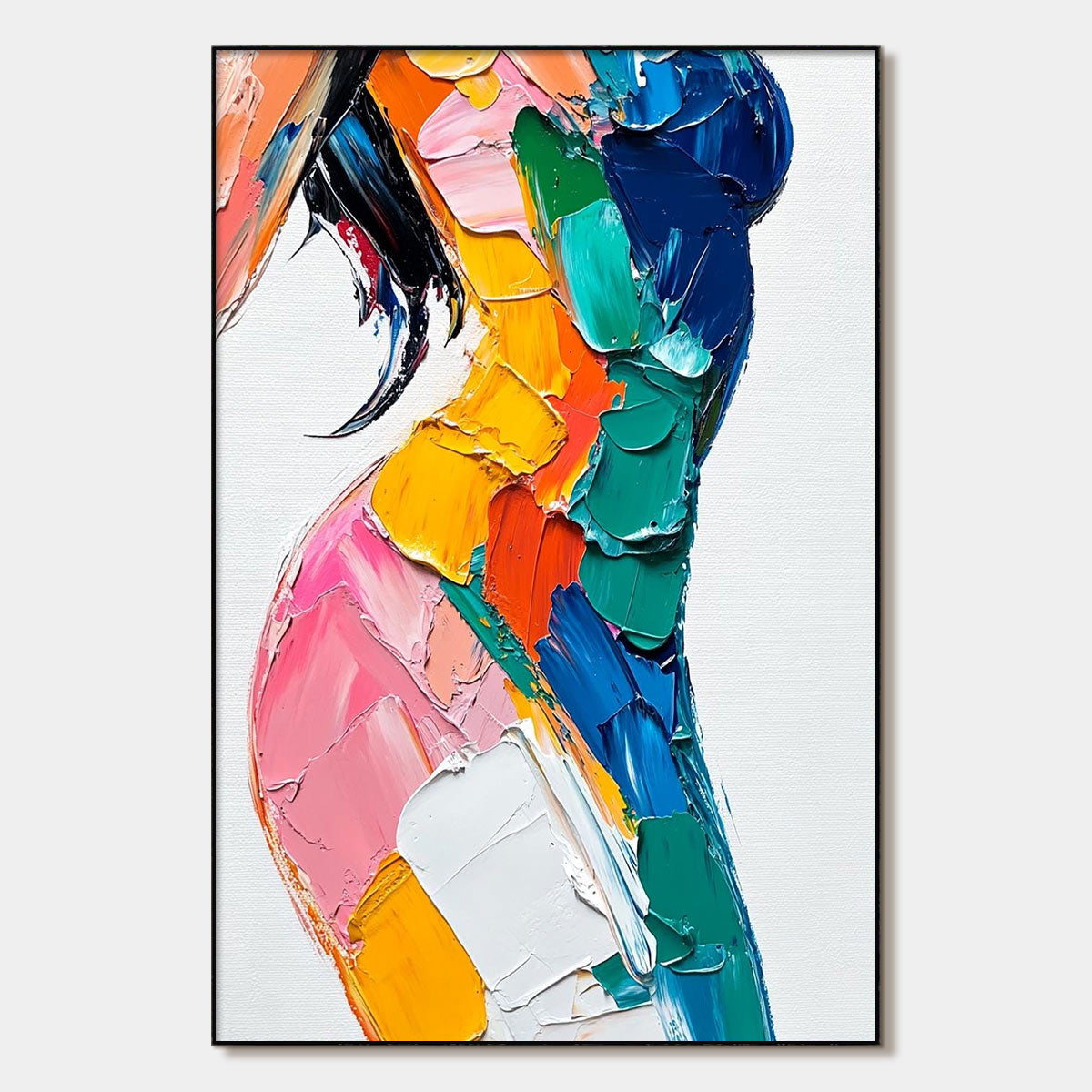 Textured Impasto Painting | Abstract Female Figure Wall Art #AA 003