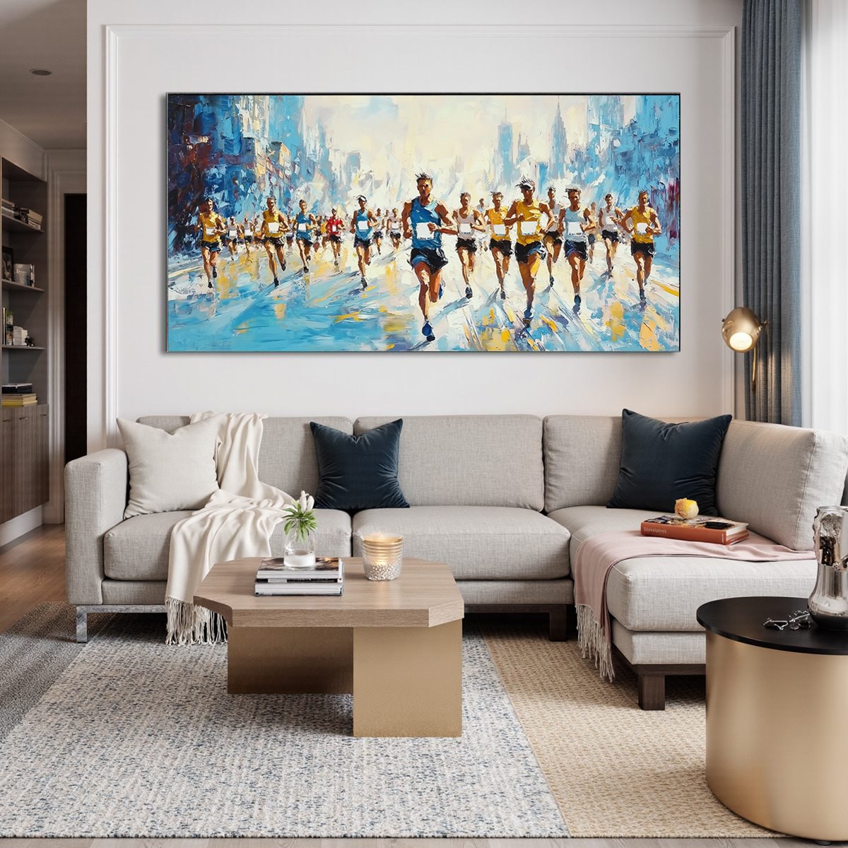 Modern Impressionist Runners Art | City Marathon Painting