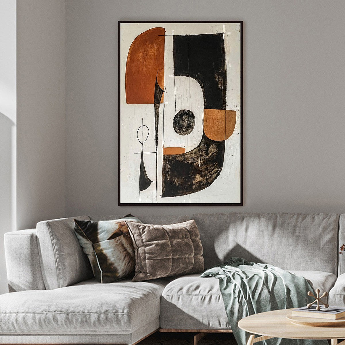 Mid-Century Modern Inspired Art | Large Abstract Painting