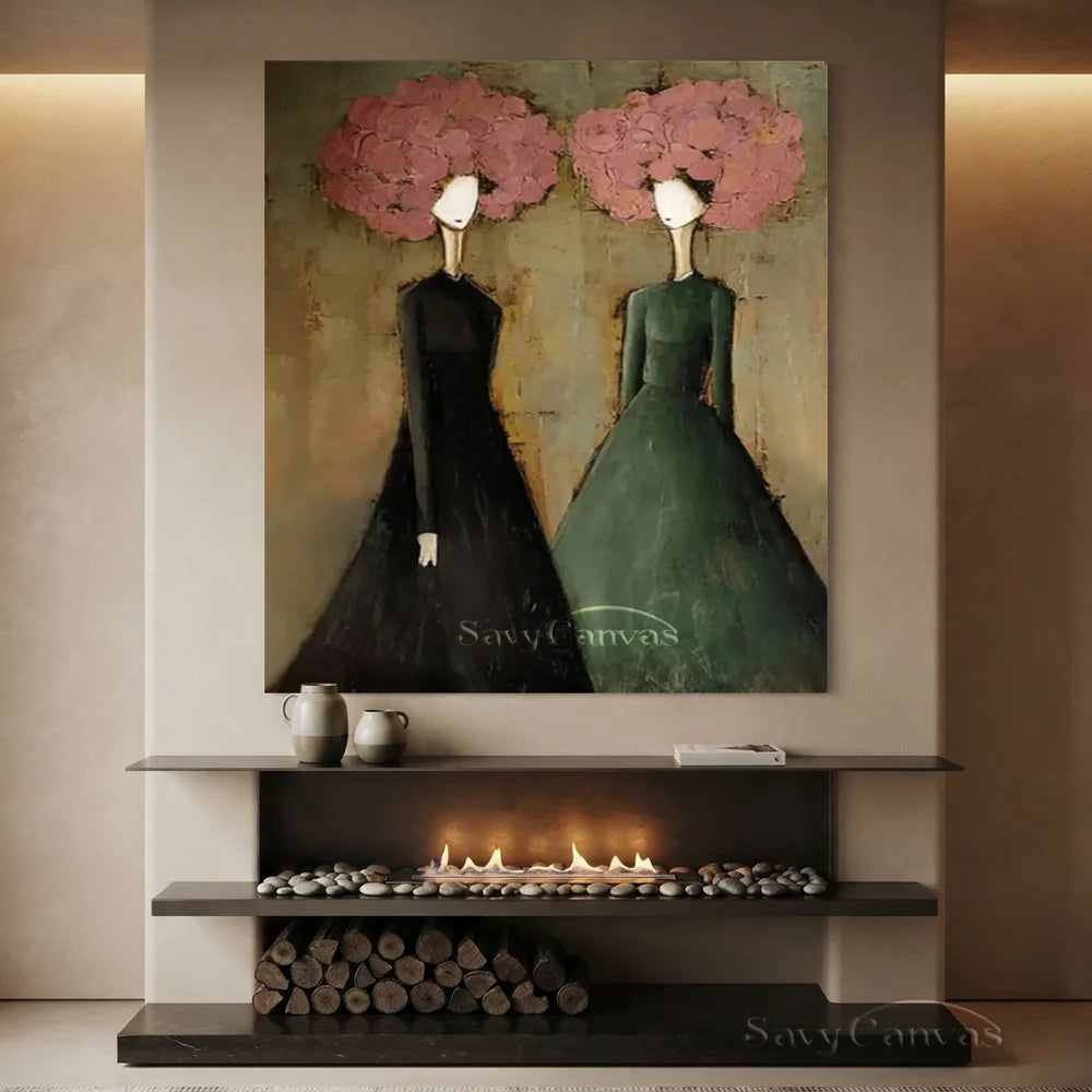 Abstract Expressionist Figural Oil Painting Canvas #SS 294