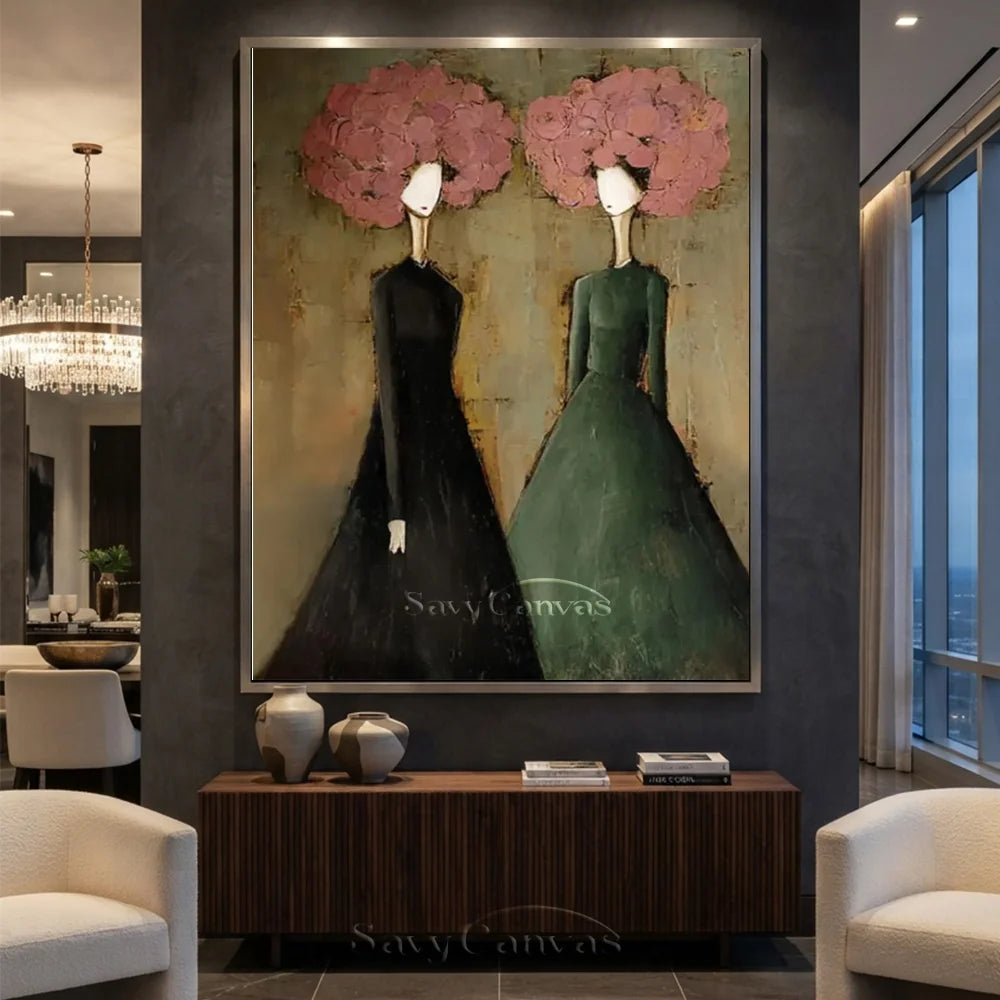 Abstract Expressionist Figural Oil Painting Canvas #SS 294