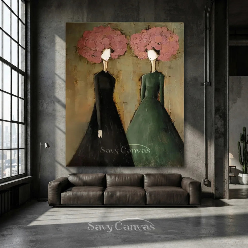 Abstract Expressionist Figural Oil Painting Canvas #SS 294