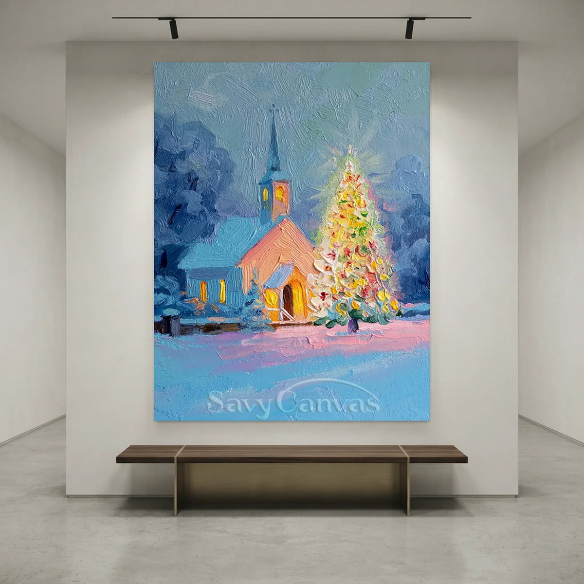 Christmas-Church-Oil-Painting-for-minimalist-wall-03.webp