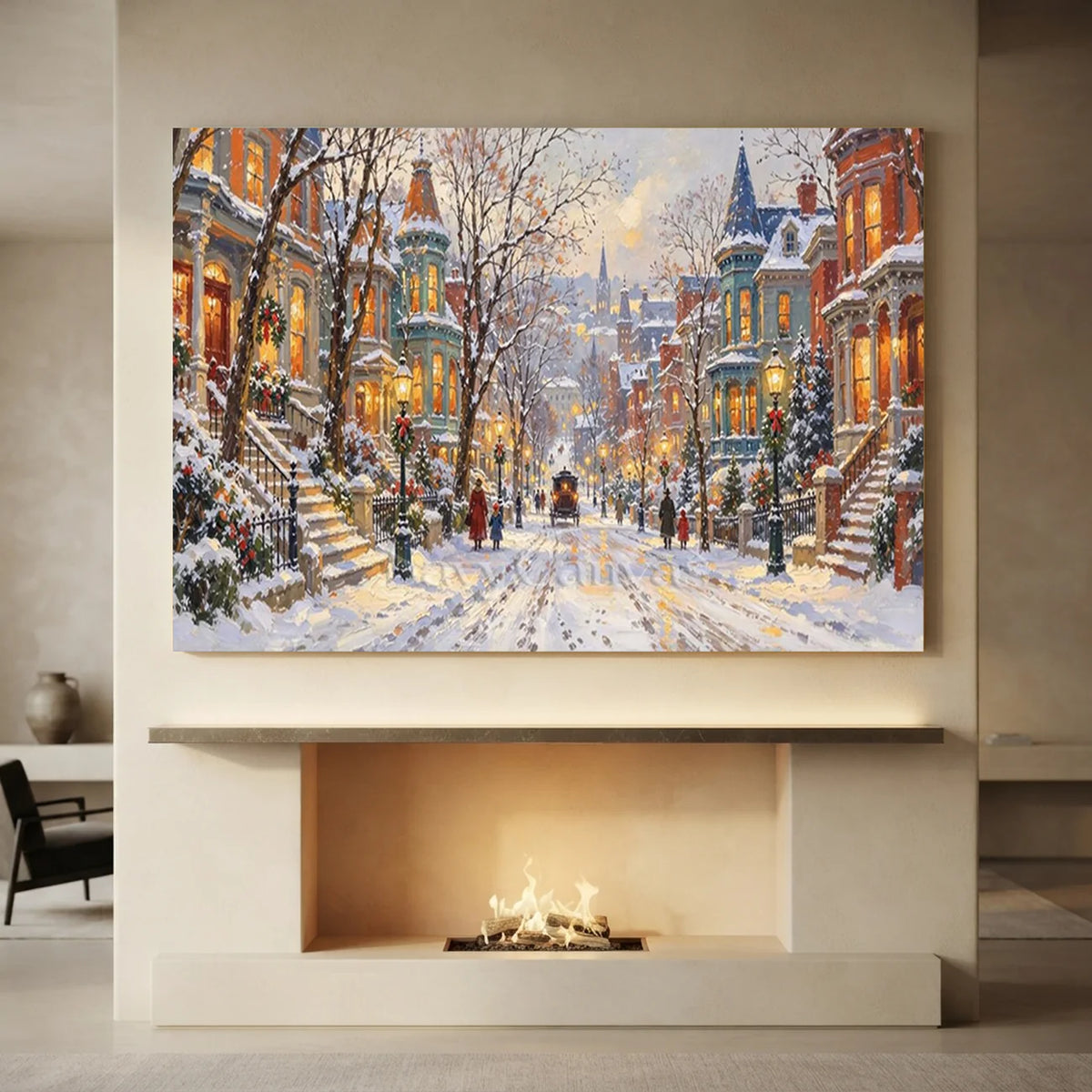 Christmas-Street-Oil-Painting-for-large-fireplace-04.webp
