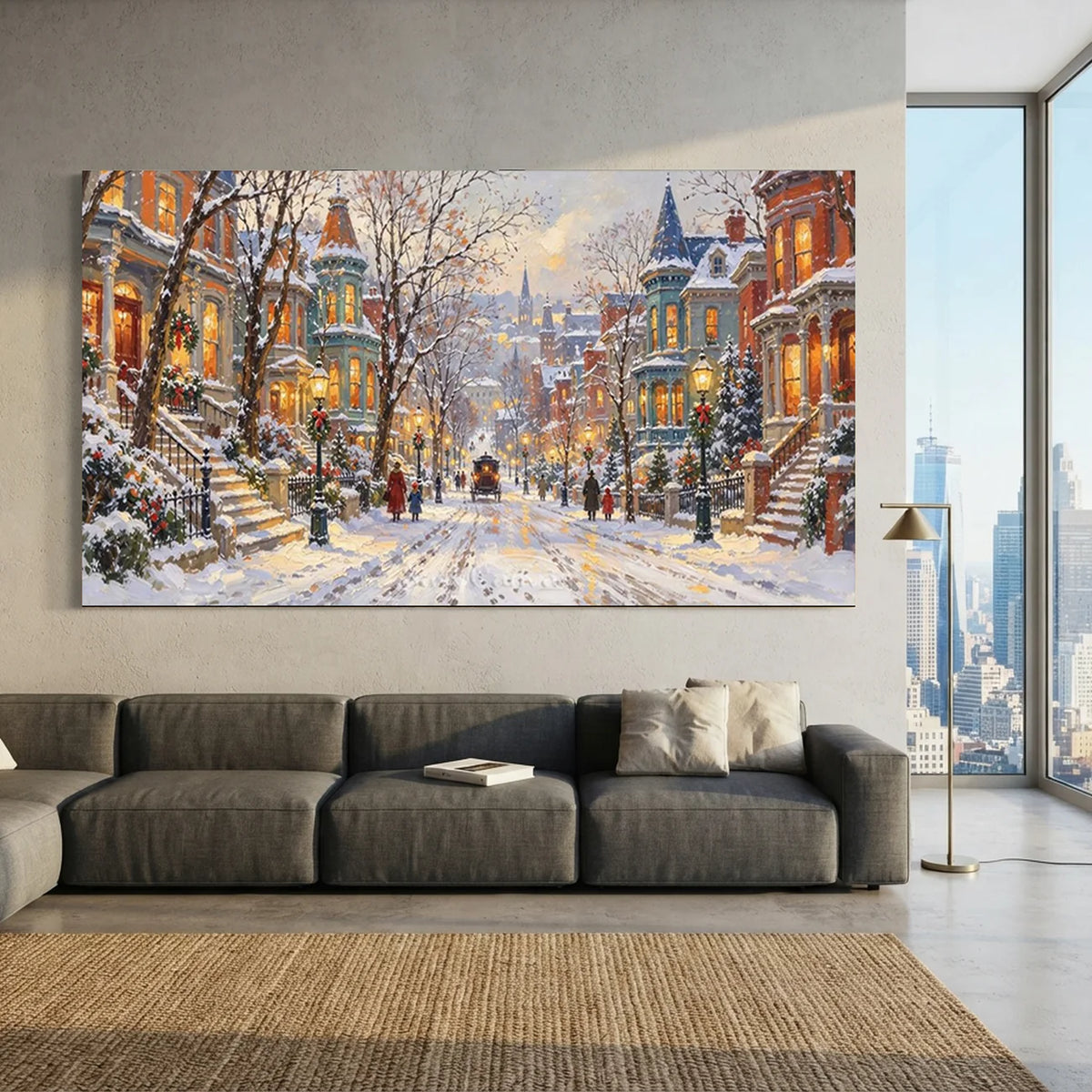Christmas-Street-Oil-Painting-for-room-decor-06.webp
