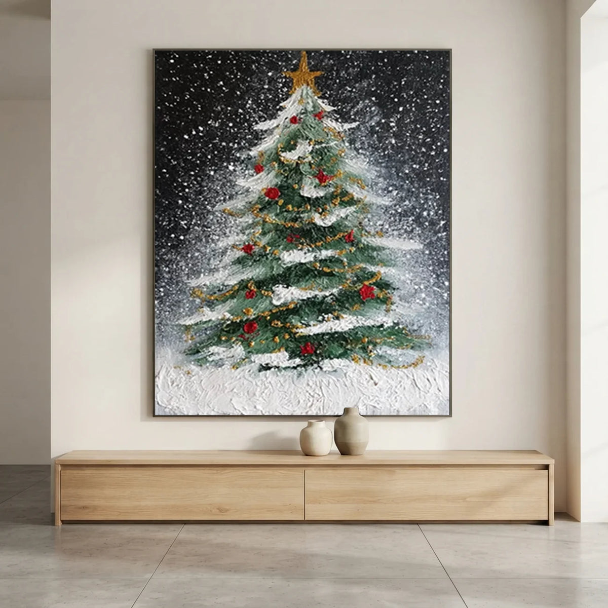 Christmas-Tree-Canvas-Art-above-the-wooden-cabinet-07.webp