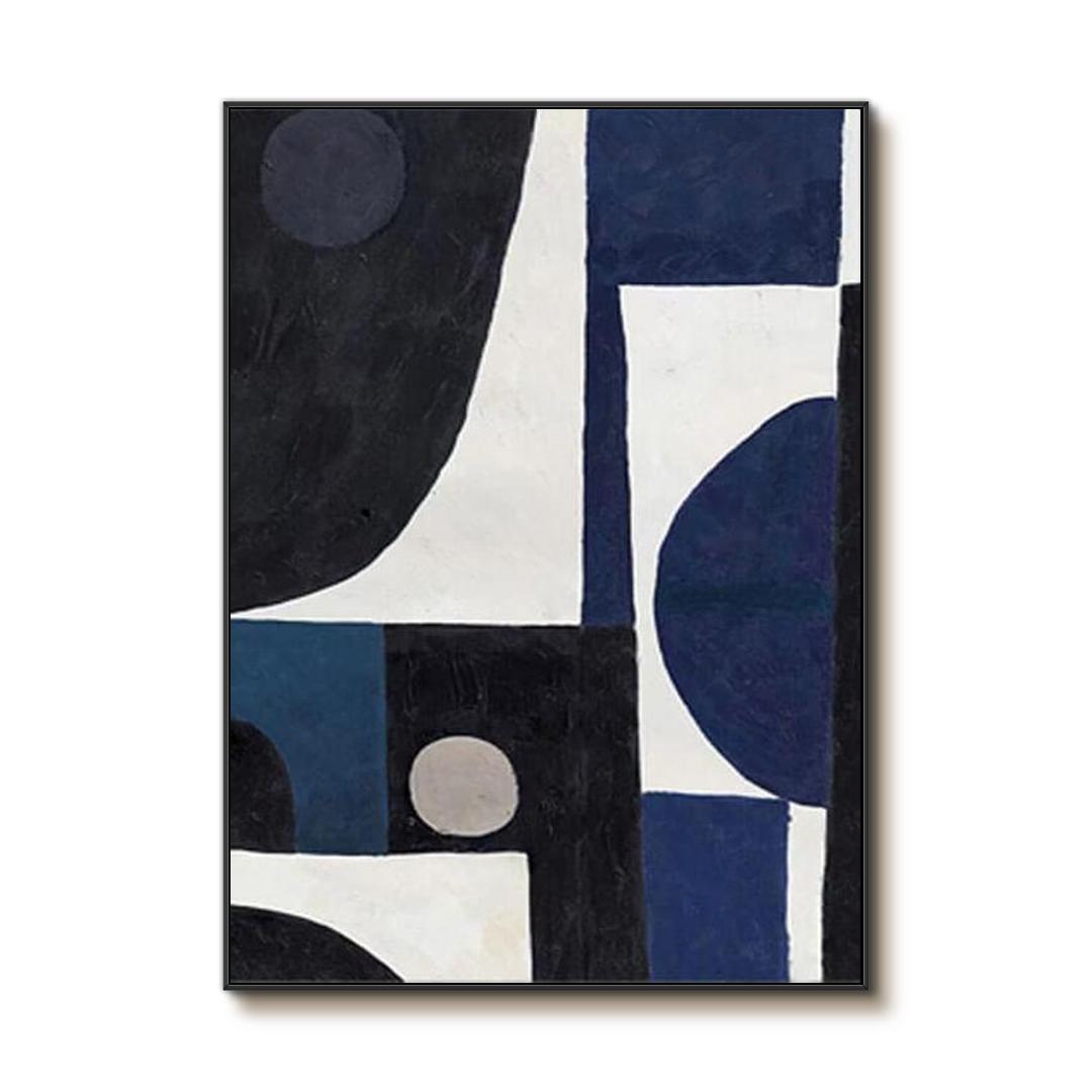 Mid-Century Modern Wall Art | Large Geometric Canvas Painting #ZZ 230