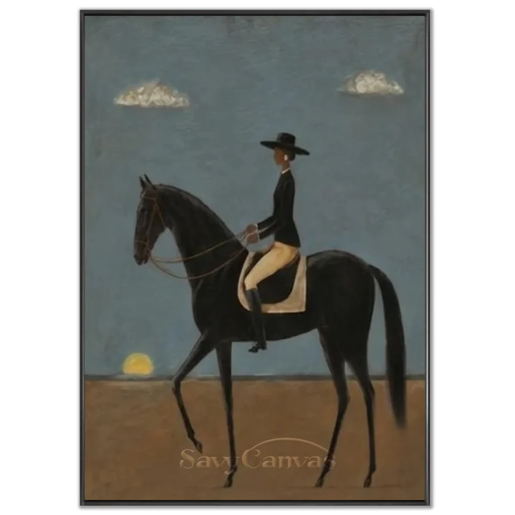 Original Blue & Brown Equestrian Canvas #SS 313