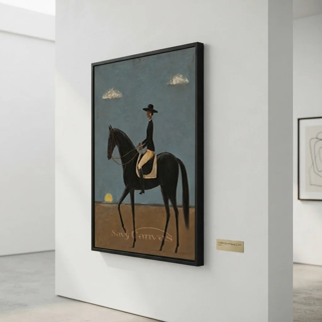 Original Blue & Brown Equestrian Canvas #SS 313