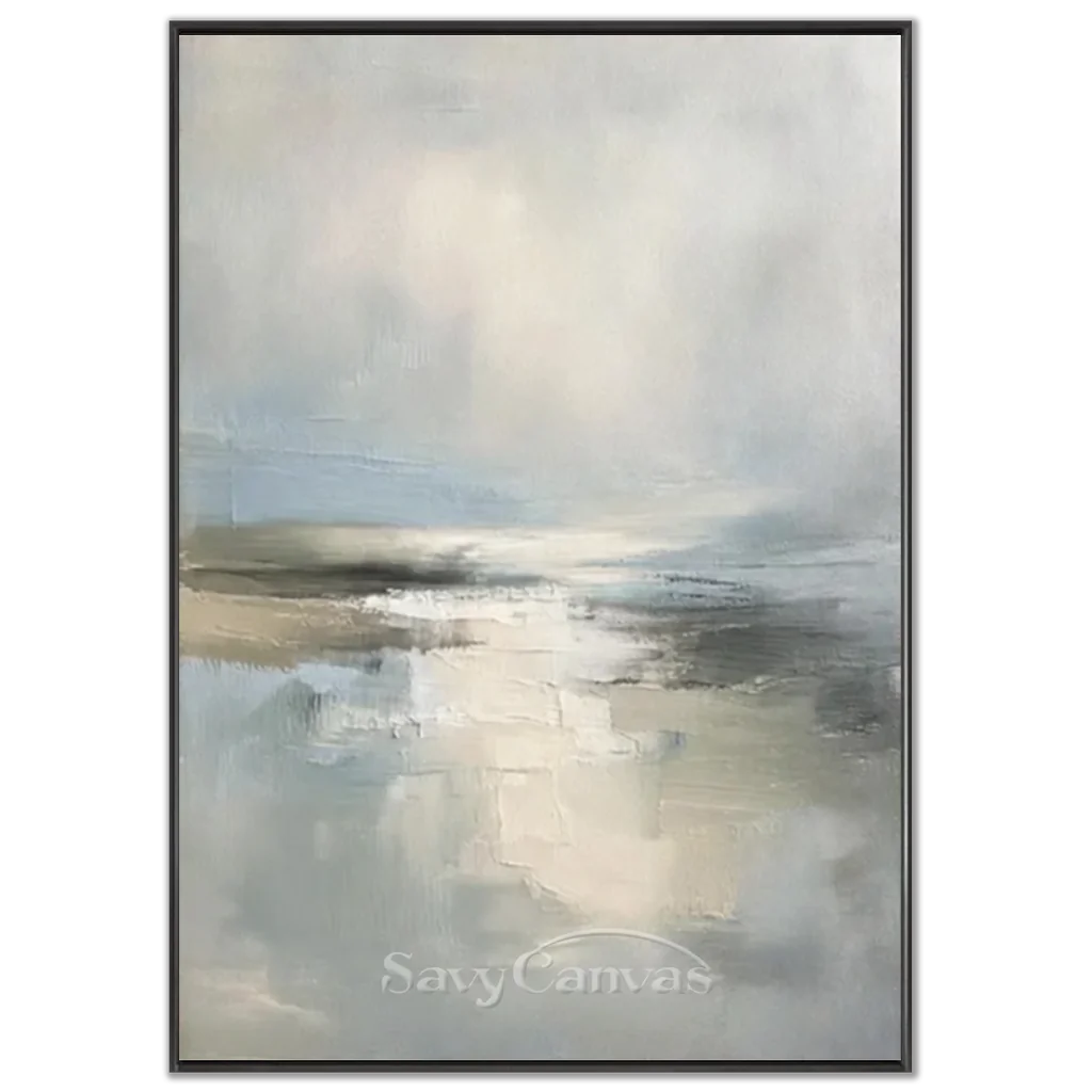 Handpainted Tranquil Coastal Sky & Ocean Oil Painting #ZC 46