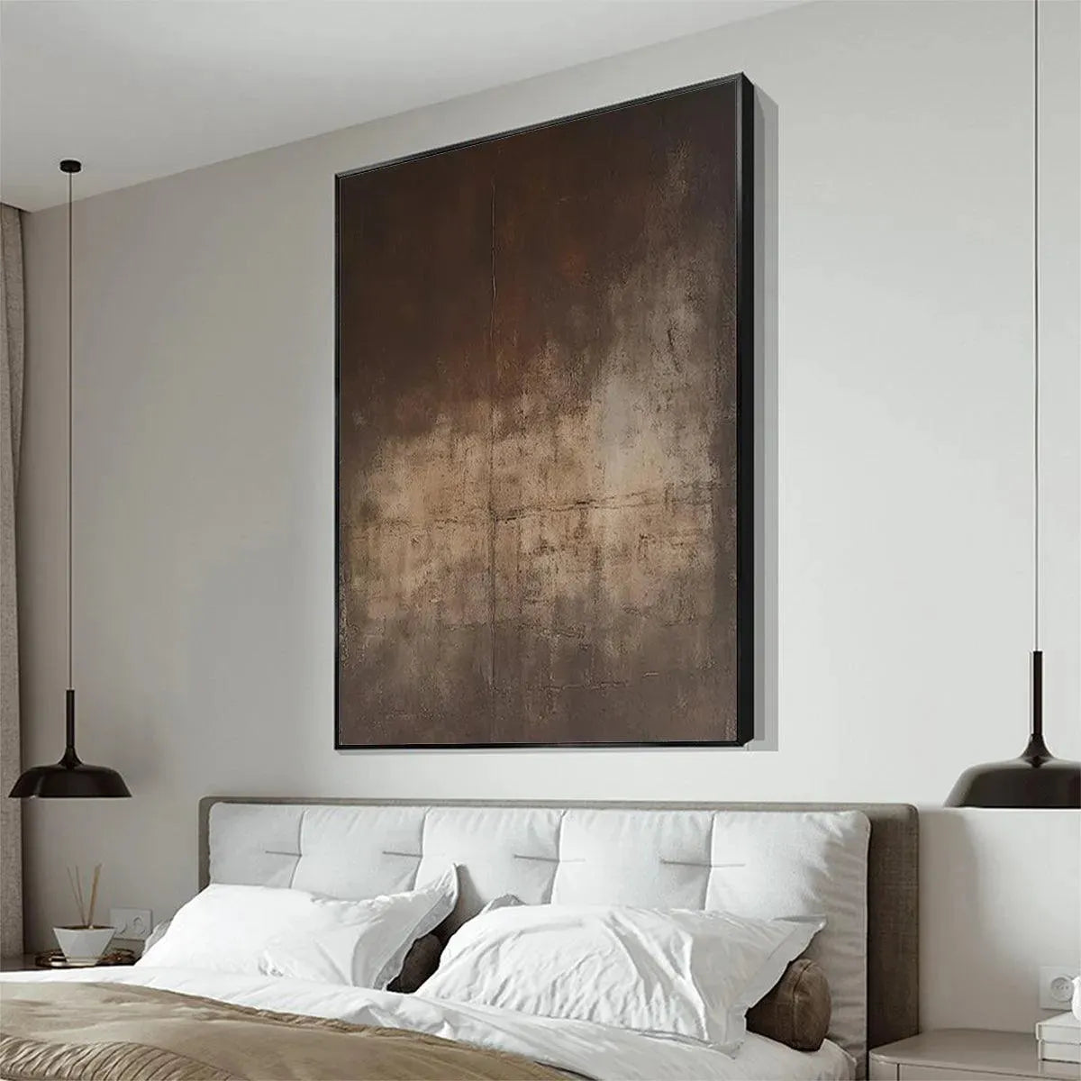 Dark Rust and Bronze Abstract Canvas | Industrial Wall Art #AA 446