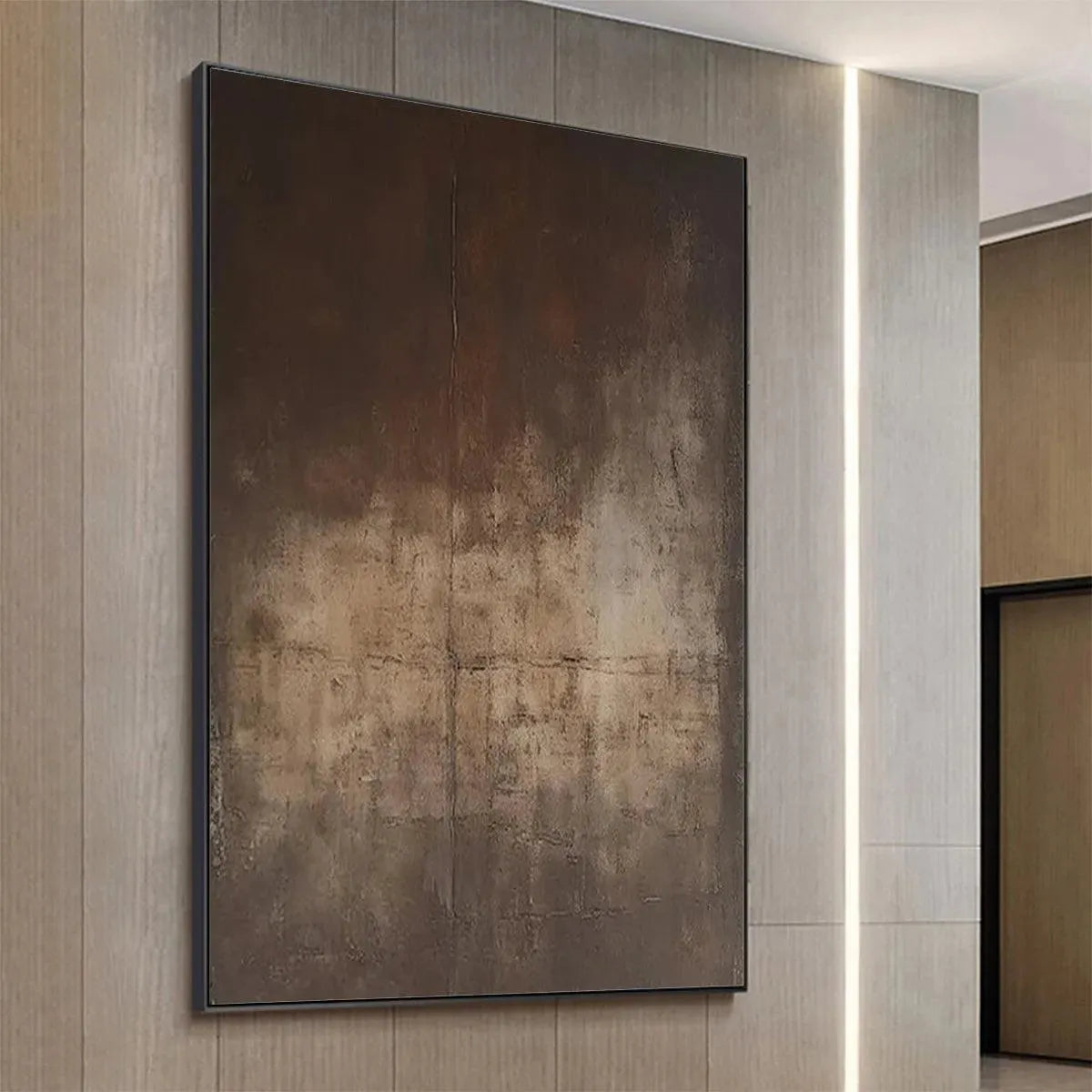 Dark Rust and Bronze Abstract Canvas | Industrial Wall Art #AA 446
