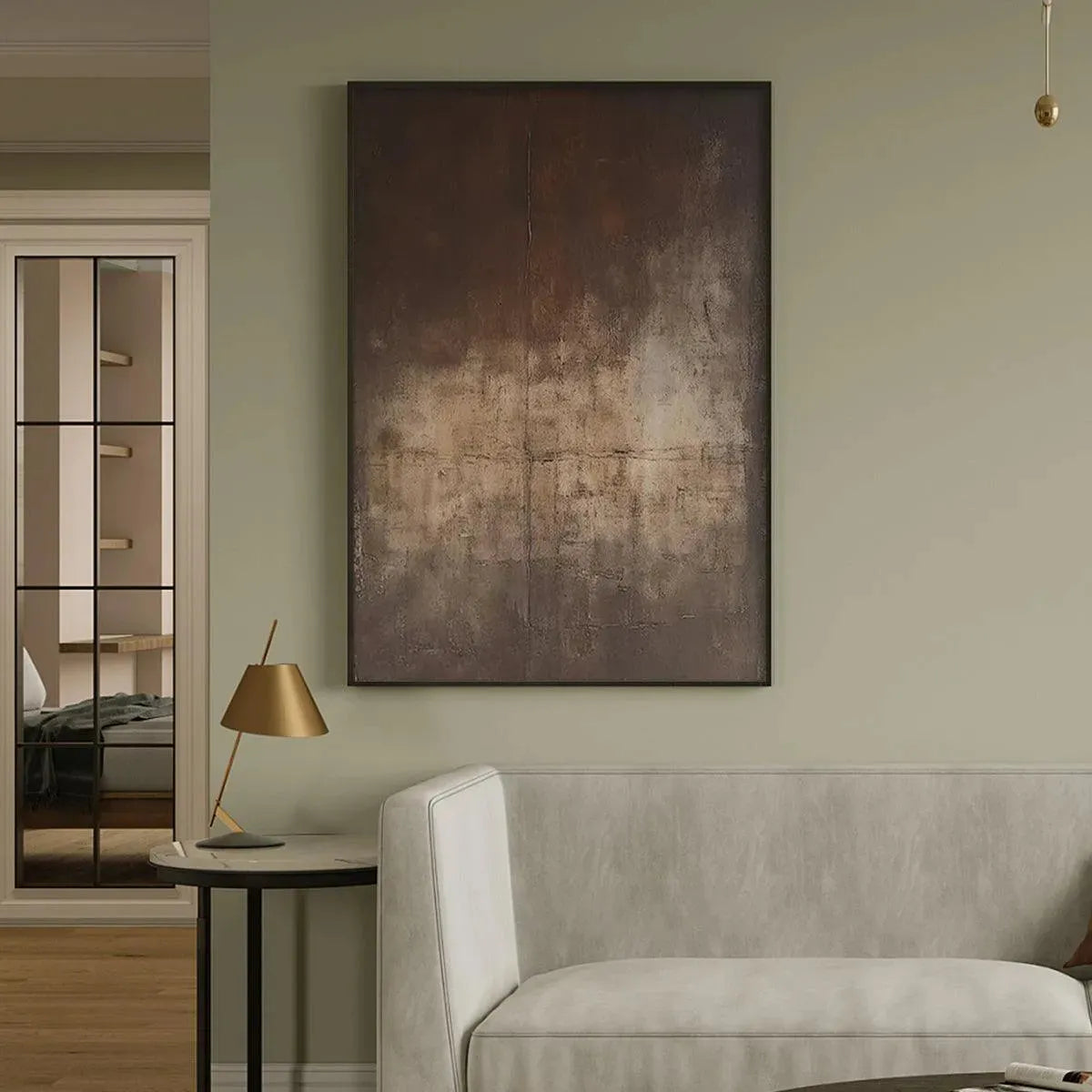 Dark Rust and Bronze Abstract Canvas | Industrial Wall Art #AA 446