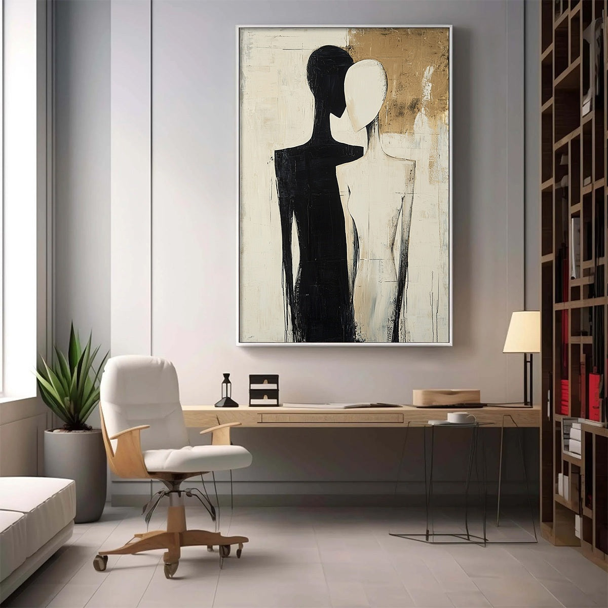 Abstract Couple Painting | Modern Minimalist Wall Art # AA 009
