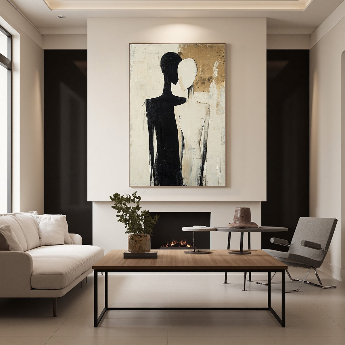 Abstract Couple Painting | Modern Minimalist Wall Art # AA 009