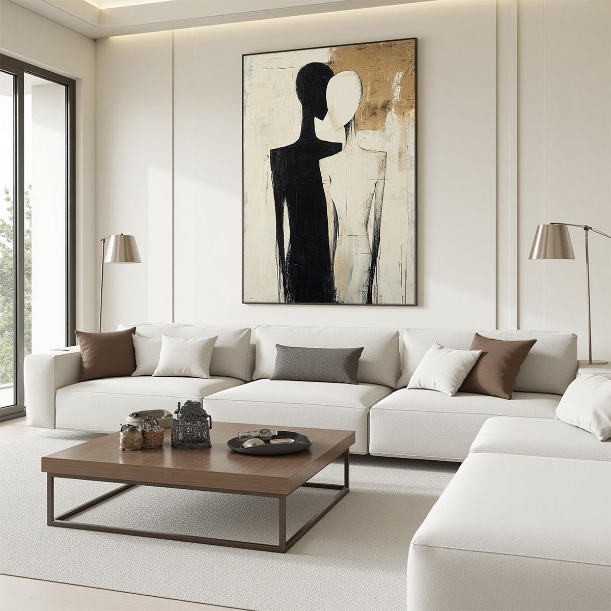 Abstract Couple Painting | Modern Minimalist Wall Art # AA 009