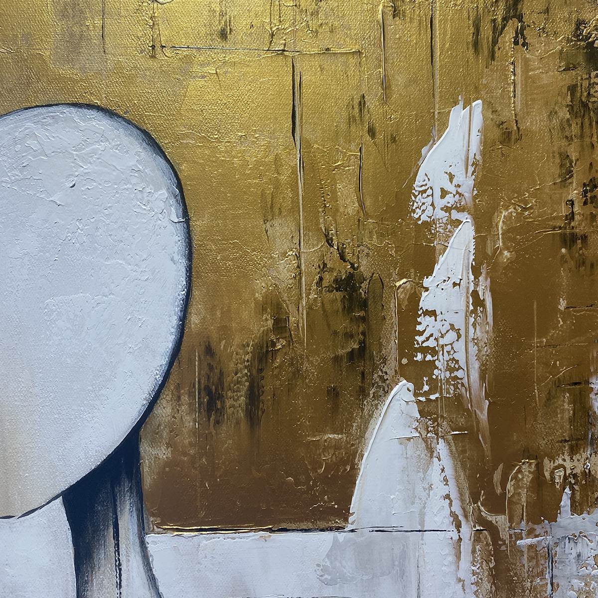 Abstract Couple Painting | Modern Minimalist Wall Art # AA 009