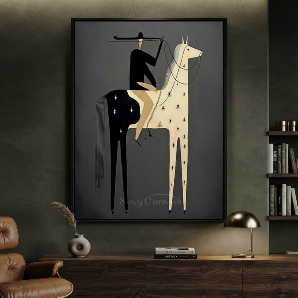 Handcrafted Dark Folk Western Oil Painting #SS 319