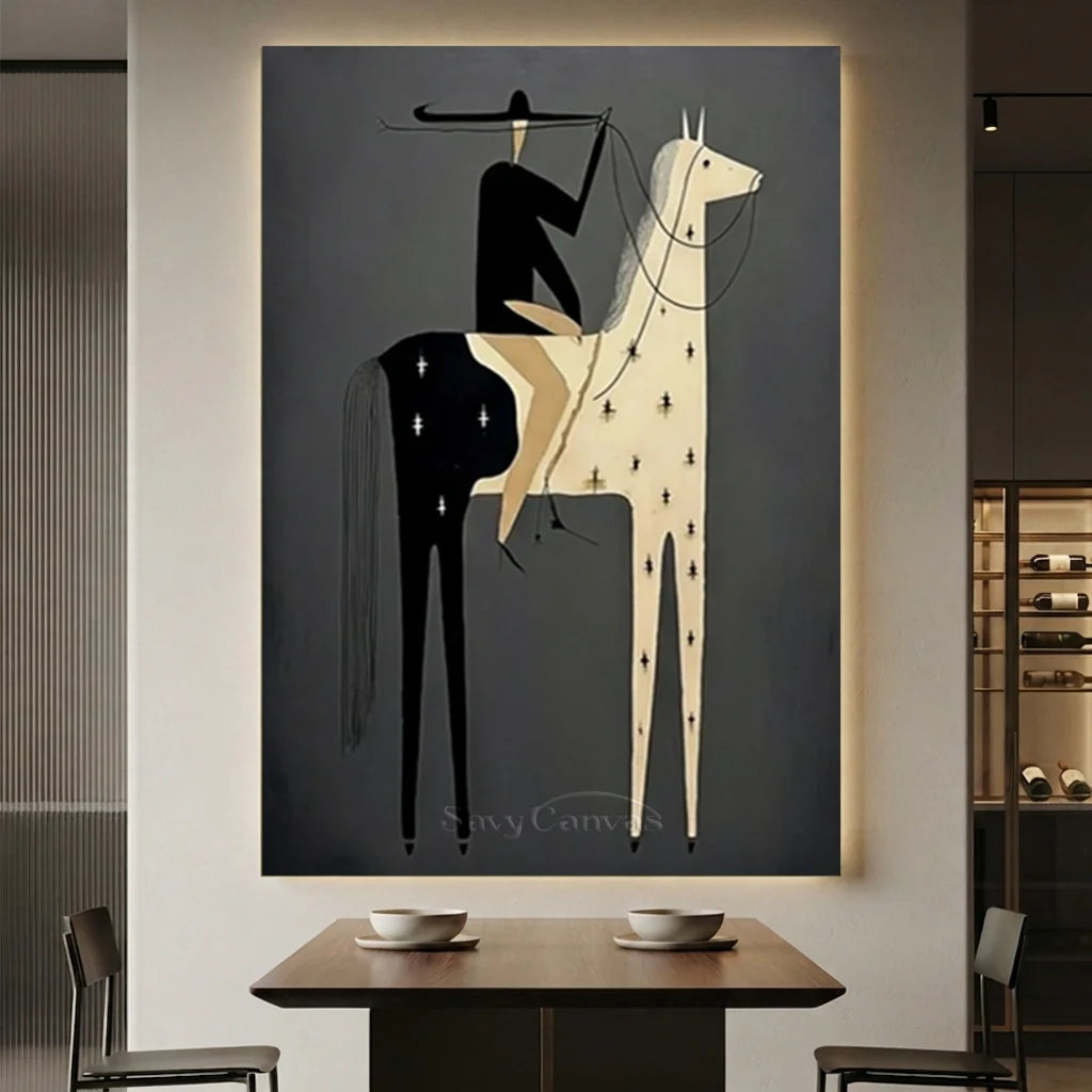 Handcrafted Dark Folk Western Oil Painting #SS 319