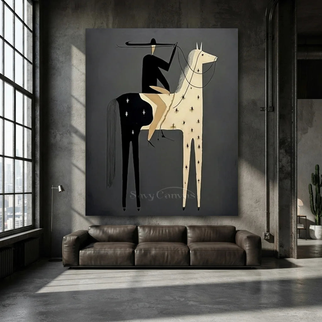 Handcrafted Dark Folk Western Oil Painting #SS 319