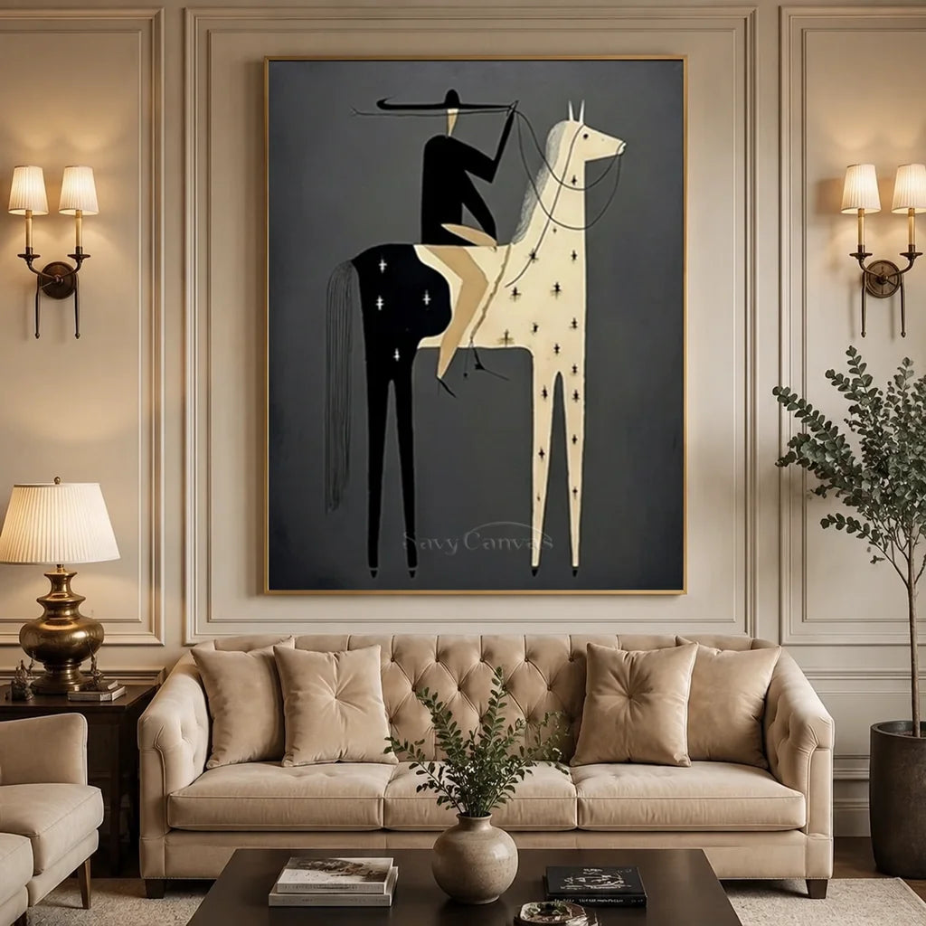 Handcrafted Dark Folk Western Oil Painting #SS 319